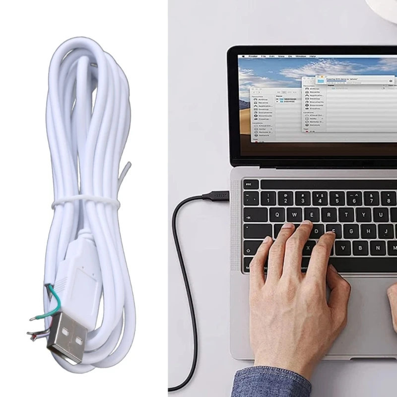 USB Male Plug Wire Connectors USB Power Supply Cable 4 Pin Charging Data Cable