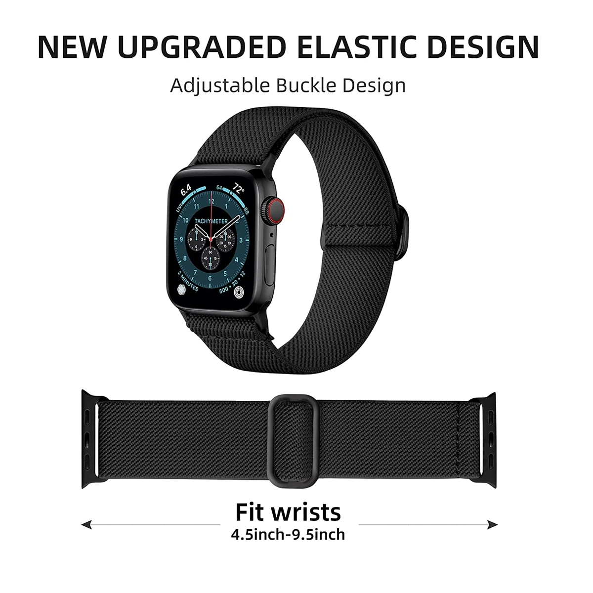 3 Stück Nylon-Armband für Apple Watch Ultra Band 38mm 40mm 41mm 42mm 44mm 45mm 46mm 49mm Elastisches Nylon-Armband iWatch Serie 11 10 9 – Detail 6