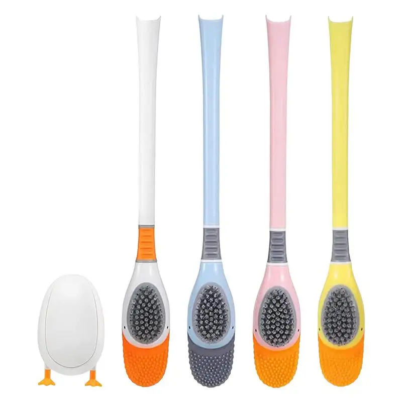 Cute Toilet Brush Toilet Brush And Holder Set Flexible Bathroom Toilet Brush Set Quick-Drying Toilet Bowl Cleaner For Cleaning