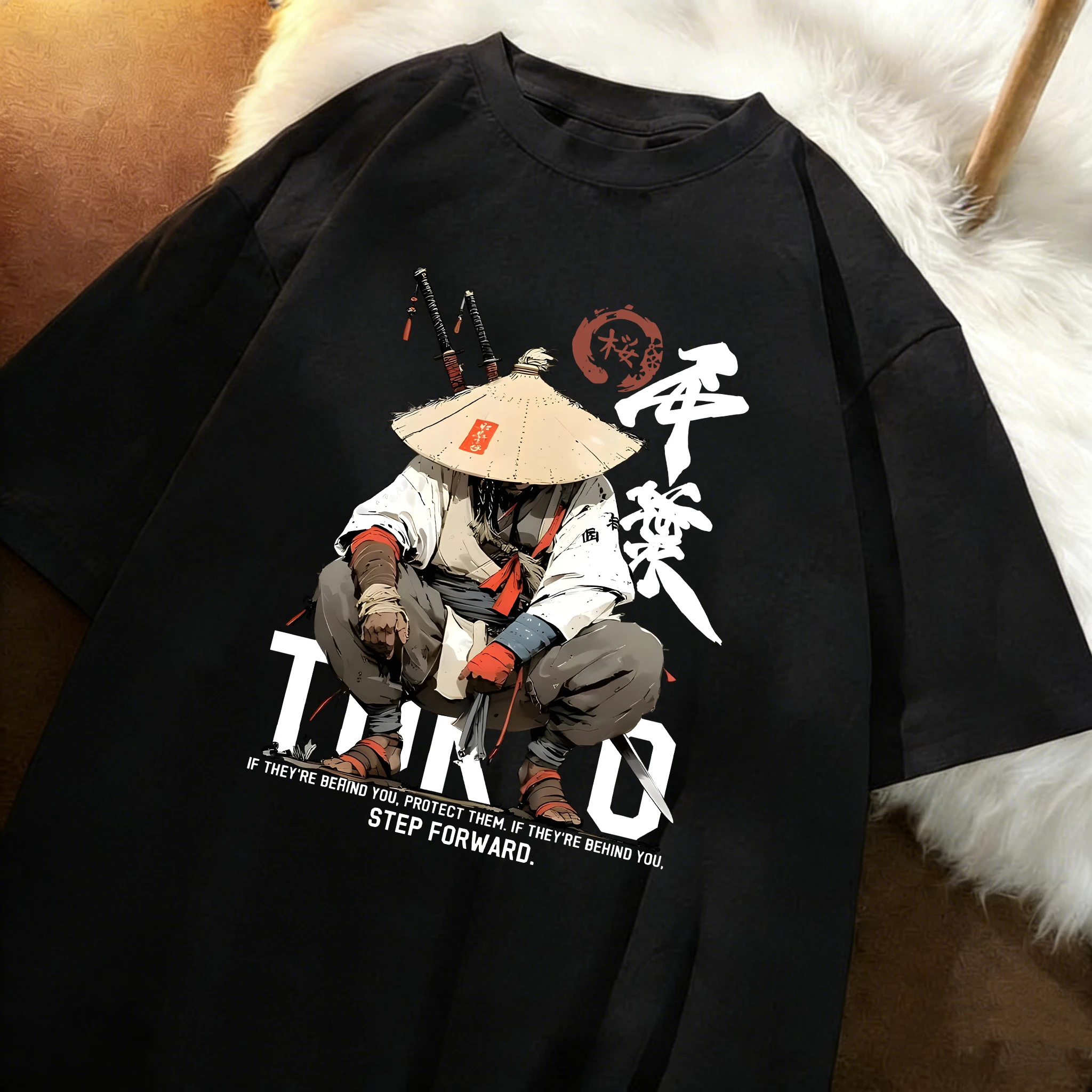 Japanese Ronin Samurai Prints Man Comfy Breathable T Shirts Casual Soft Streetwear Cotton Summer Tee Hip Hop Beach Clothes