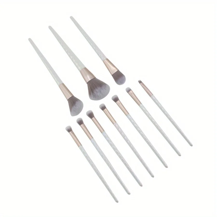 10-piece eye and face brush set with pop-up case. Brushes are designed to help you apply makeup effortlessly and flawlessly