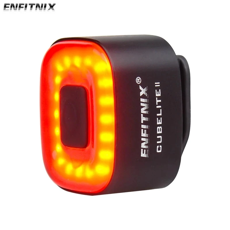 Enfitnix Bicycle Lighting Auto Brake Road Bike Rear Light Smart Sensor Bicycle Tail Light USB Charge LED Breathable Bike Light