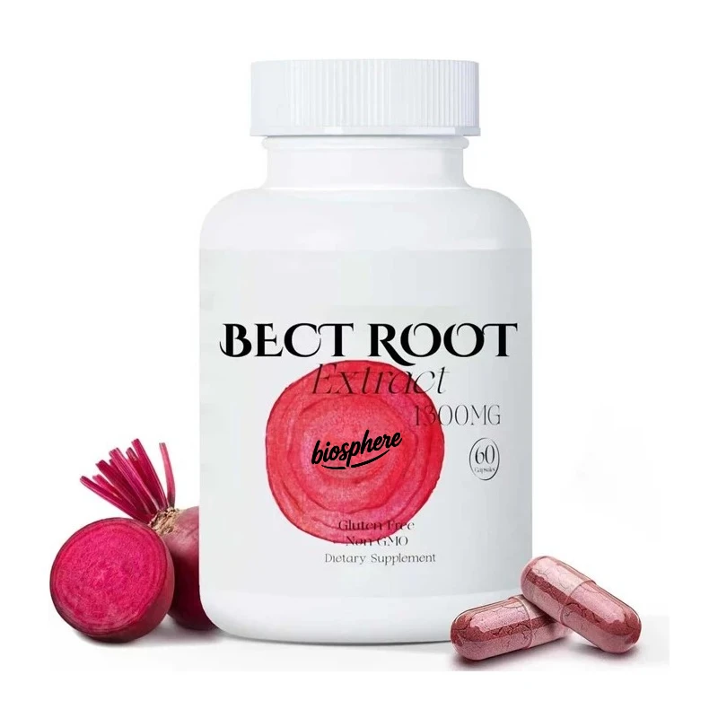 Beetroot powder capsules, enhance exercise performance, balance circulation | Non GMO, 1300 milligrams per serving, 60 capsules