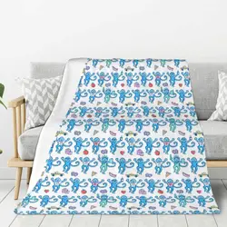 Custom Ultra-Soft Fleece Preppy Roller Monkeys Rabbit Throw Blanket Warm Flannel Blankets for Bedding Home Couch Quilt