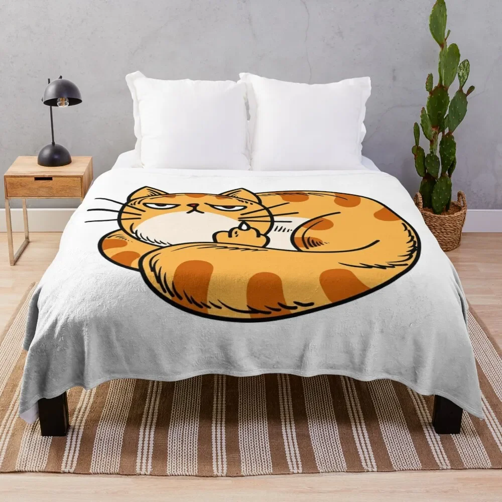 

Orange Cat Middle Finger Throw Blanket Warm Napping Blanket for Office Couch Bed