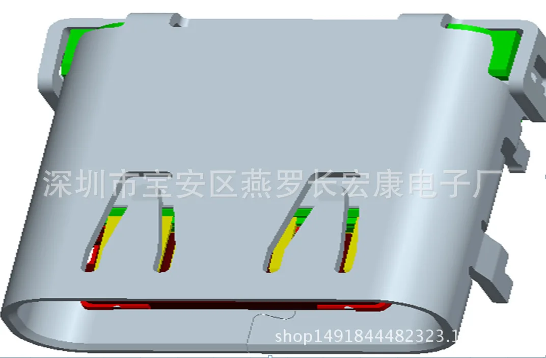 For 3.1 TYPE-C 24P Female Socket Front Plug Back Patch With Notch Foot Length 0.9MM Column SMT+DIP