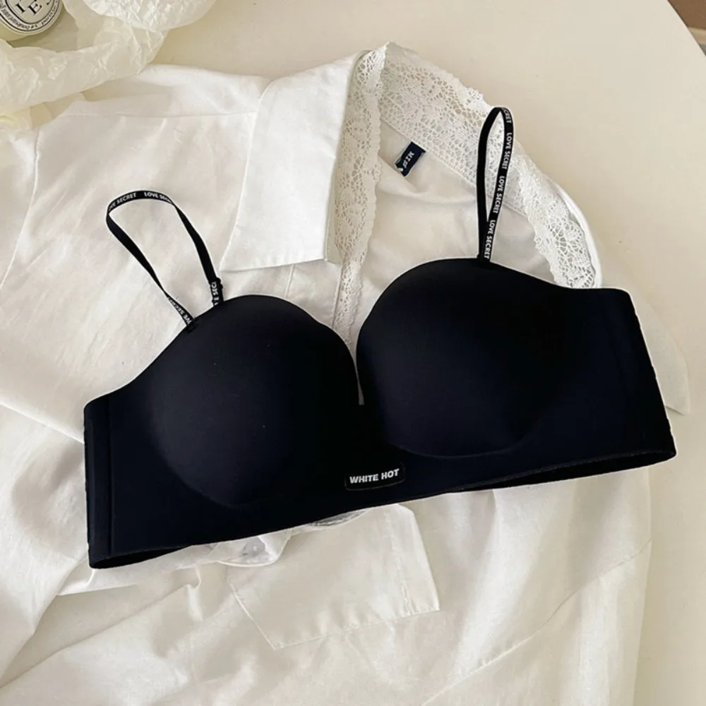 BANERDANNI Ladies Thin Spaghetti Strap Push‑Up Bra No Steel Ring Half Cup Bra for Flat Chest No Empty Cup Bra Size 32‑38 Hot