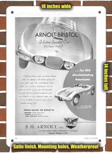 Metal Sign - 1954 Arnolt-Bristol Sports Car- 10x14 inches