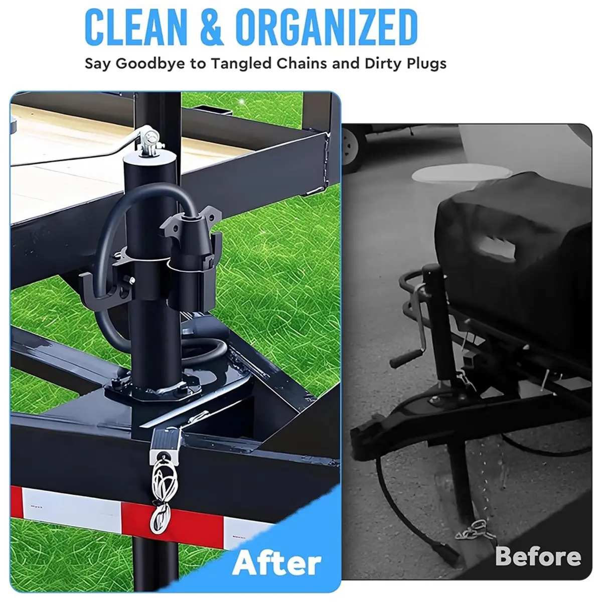 Best sales 2026 Trailer Towing Organizer 7 Way Plug Heavy Duty Trailer Chain Wire Harness Holder Anti-Rust RV Accessories