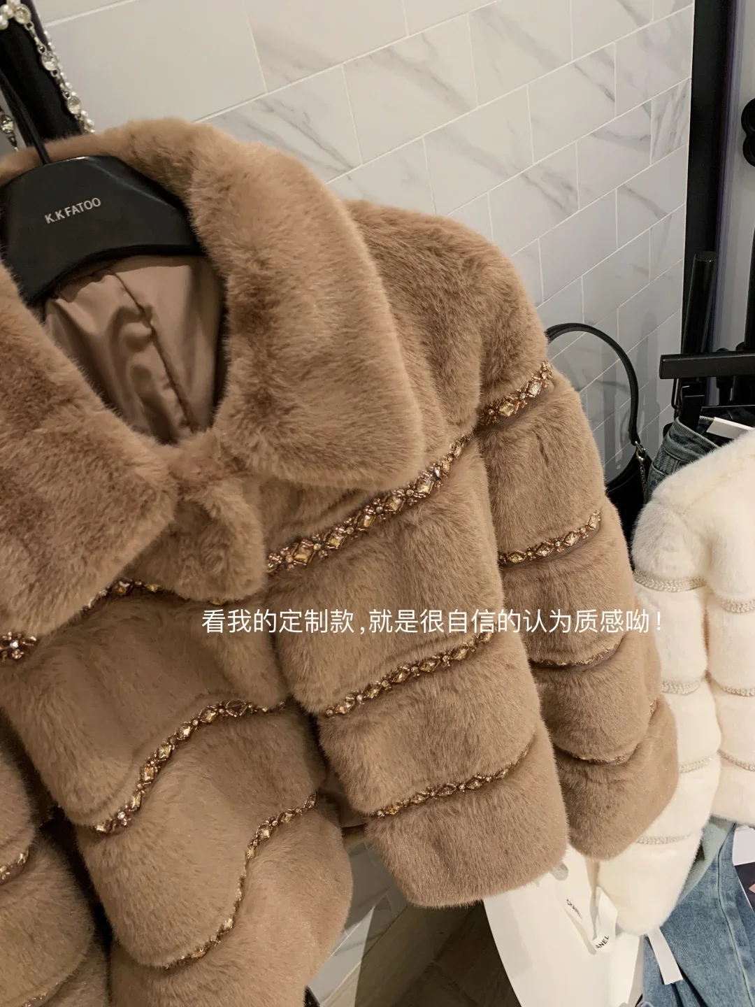 Luxury Diamond Mink Fur Coats Women Turn Down Collar Long Sleeve Warm Short Jacket Elegant Ladies Outwear 2025 New Fashion