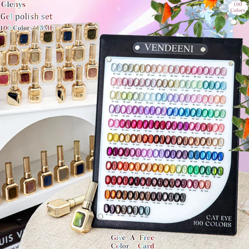 Glenys 100 color cat's eye nail polish glue is popular all the year round Soaking gel is full of white nail salon varnish set