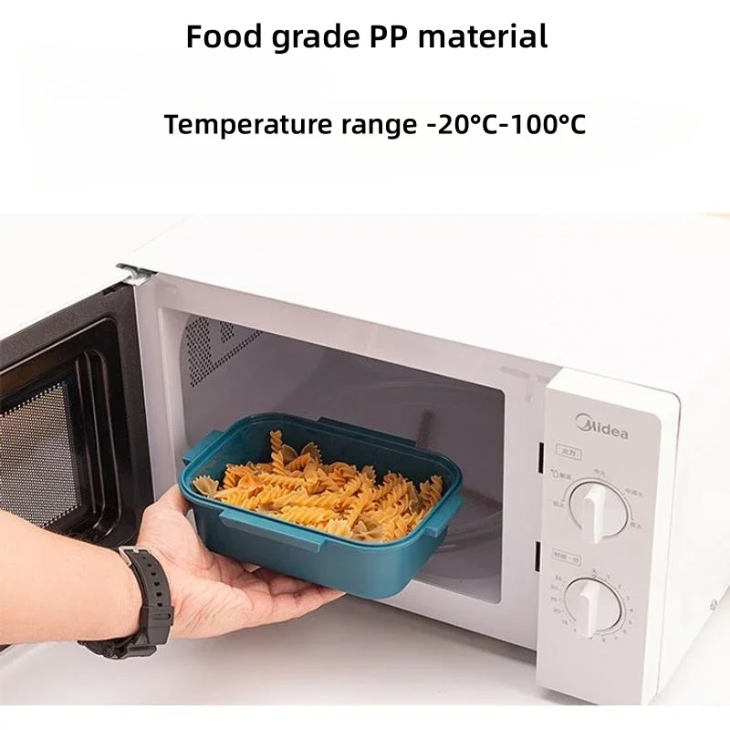 Portable Sealed Double Layered Lunch Box Microwave Available Heating Student Office Staff Fruit Food Containers with Forks Spoon