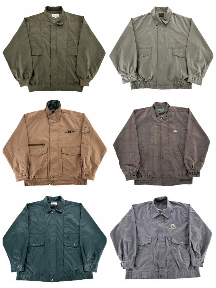 

Retro Vintage Baseball Jaet Harrington Workwear Ameika Sle Hong Kong Sle Worn-In Spring Autumn Cotton Jaet for Youth