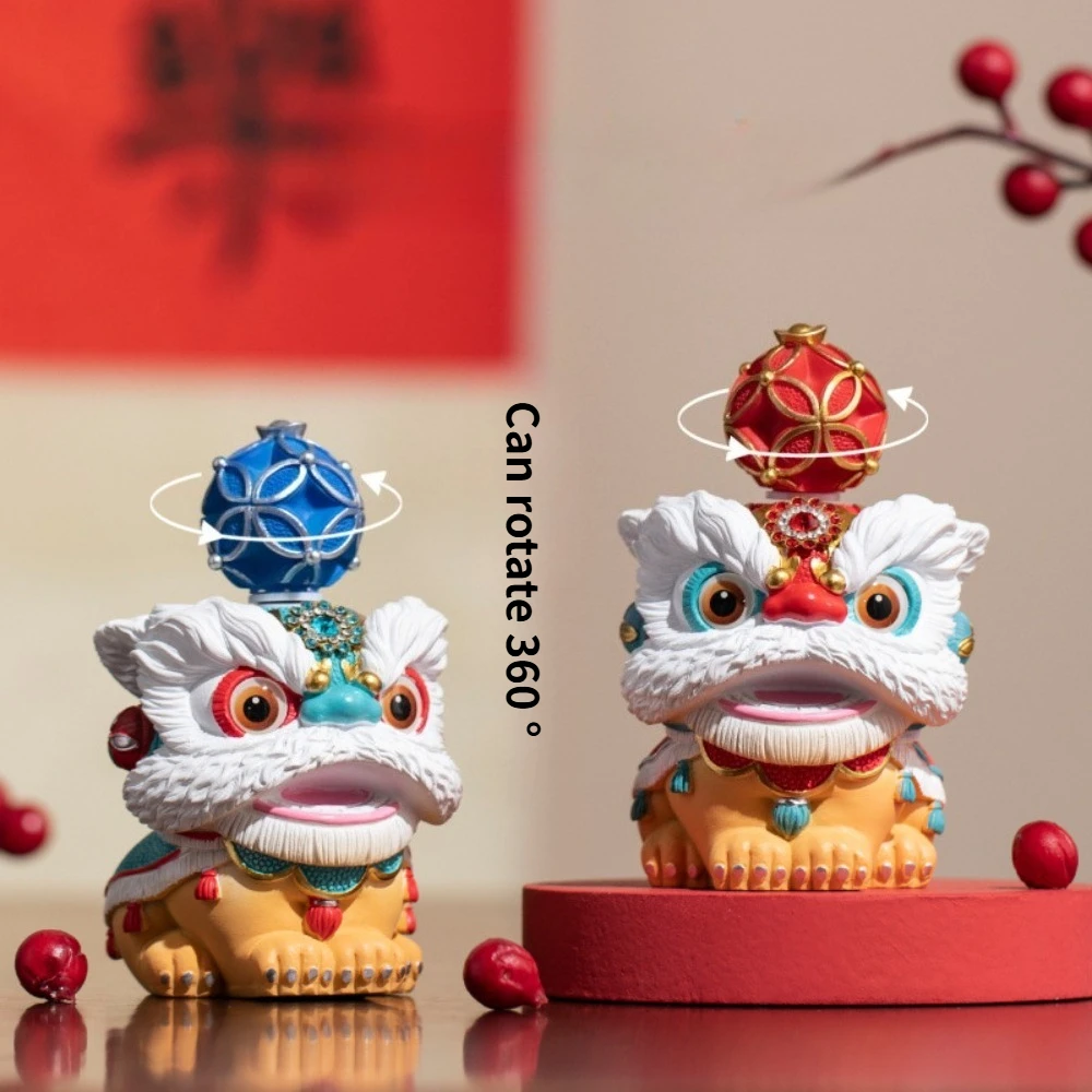 هدية إبداعية ثقافية لرقص الأسد من Guochao، هدية محظوظة للتراث الثقافي غير الملمس، هدية احتفالية للأعمال وأعياد الميلاد من الذهب الأحمر