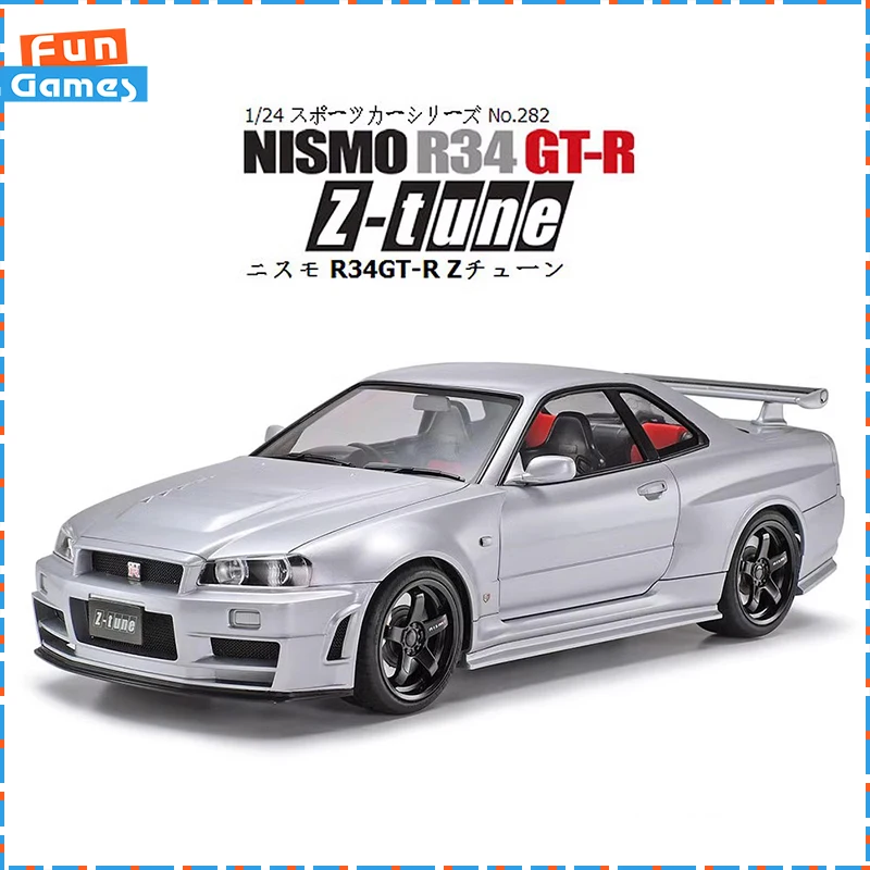 TAMIYA Assemble Car Model 1/24 Nissan GT-R(R34)Z-TUNE Assemble Figure 24282 Collectible Room Ornament Children Birthday Gift