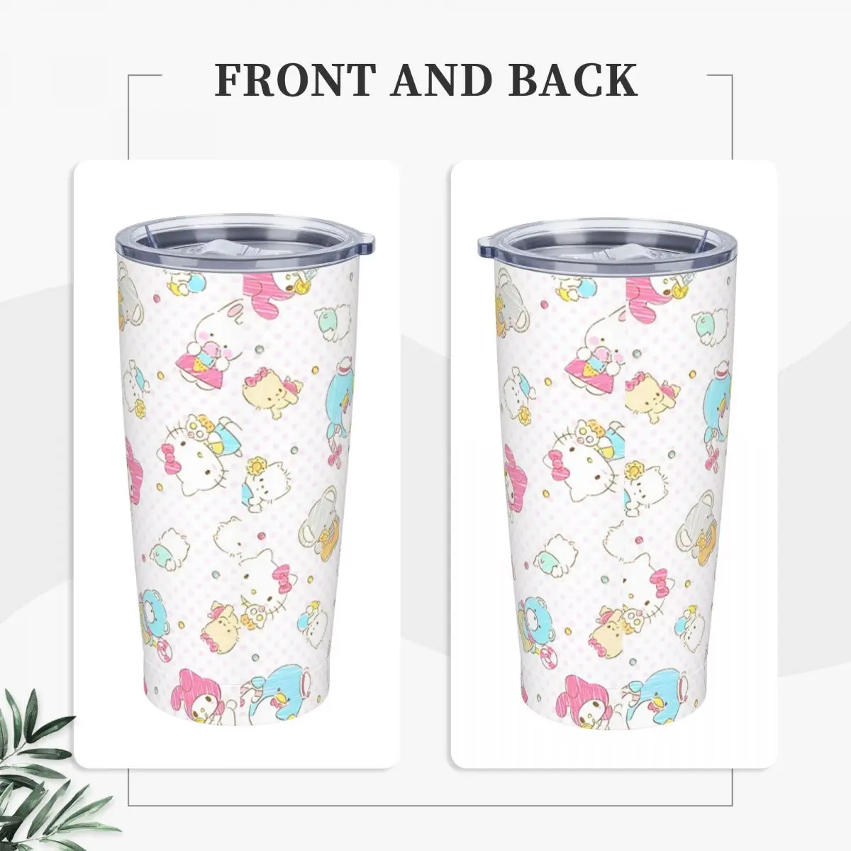 Hello Kitty Stainless Steel Tumbler Camping Car Mugs 40oz Thermal Cups Insulated Cold and Hot Milk Tea Water Bottle