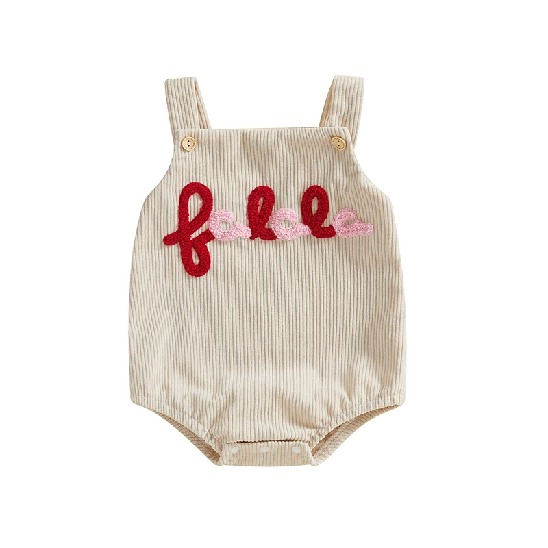 

Baby Girl Romper Overalls Casual Letter Embroidery Summer Sleeveless Jumpsuit for Newborn Toddler Cute Clothes