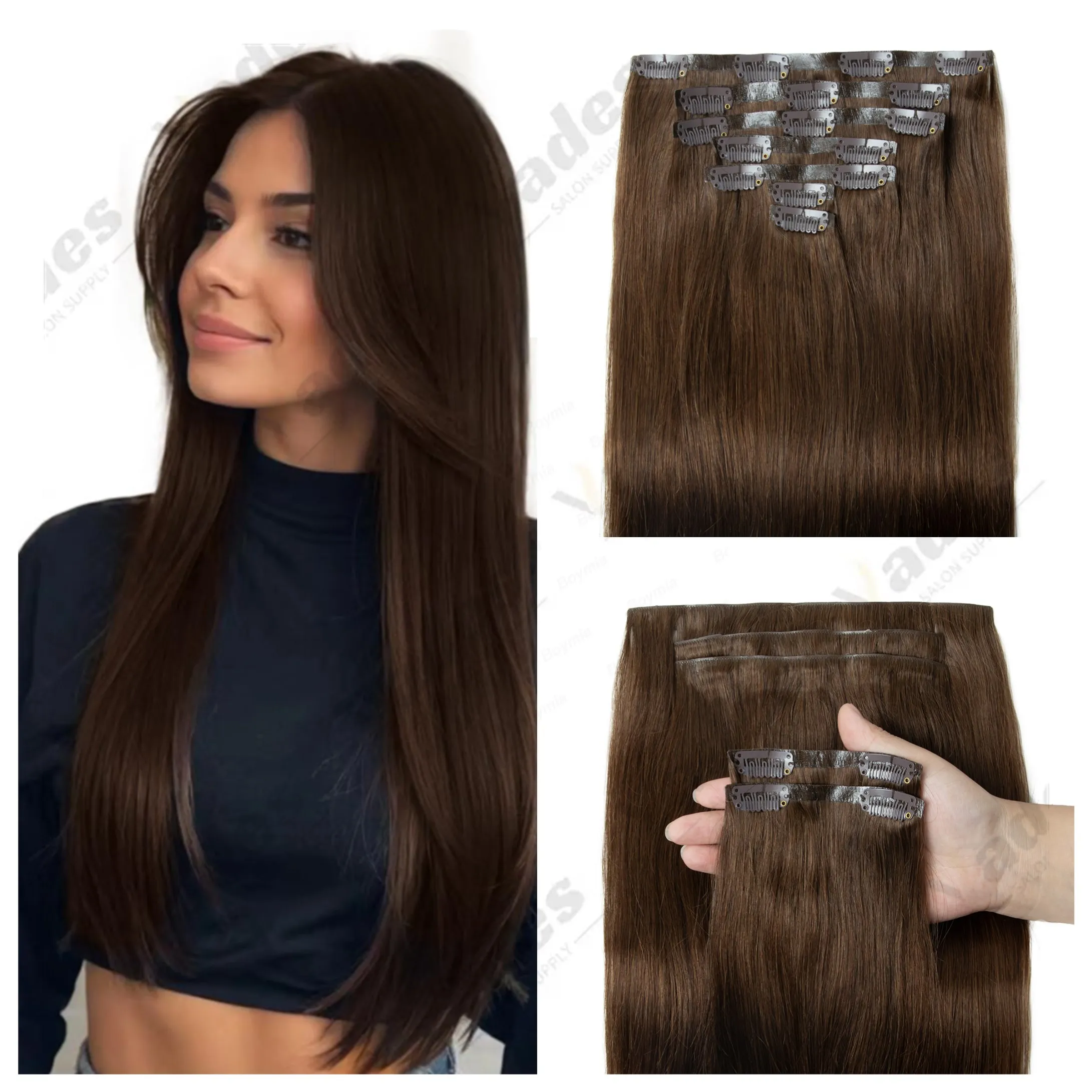 

Невидимая заколка из искусственной кожи для наращивания волос, инъекционная заколка для утка из искусственной ленты, 110 г, 120 г, человеческие волосы для женщин, на каждый день