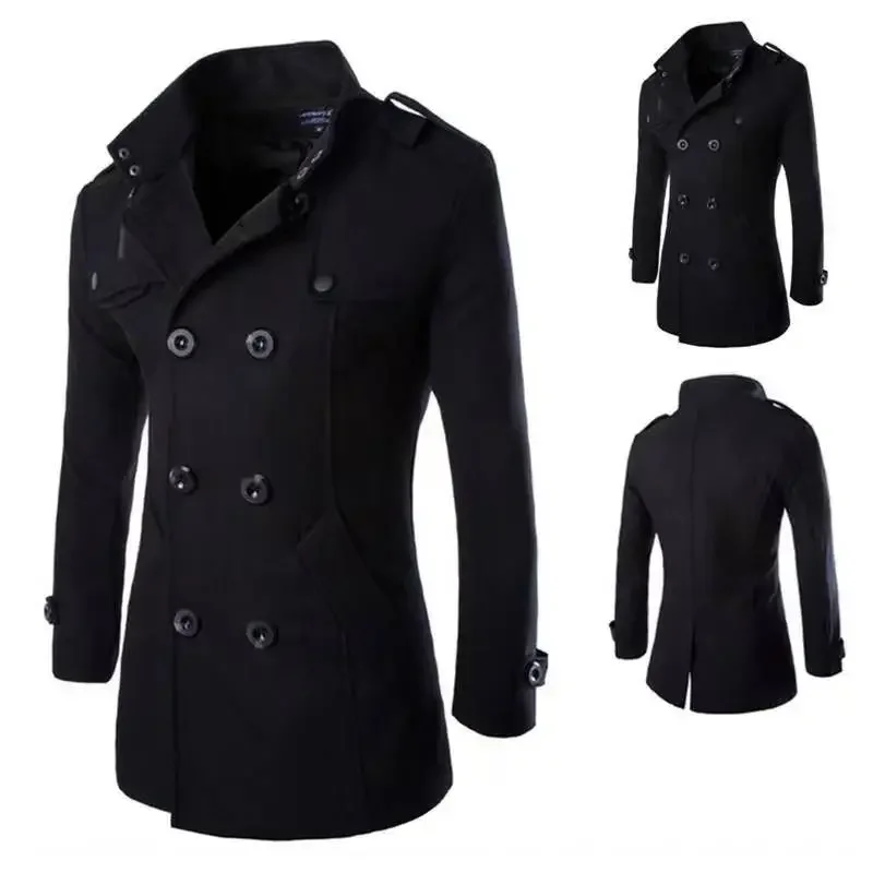 New Coat High Quality Men\'s Jackets Spring And Autumn Woolen Jacket For Men Overcoat for Male Double Breasted Coat Coat For Men