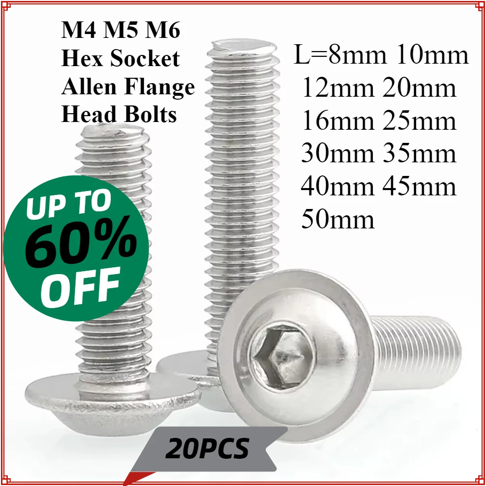 20Pcs M4 M5 M6 Hex …