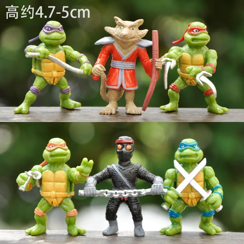 6pcs Teenage Mutant Ninja Turtles PVC Action Figure Raphael Donatello Toys Decor Adorable Cartoon Fashion Doll Kids Charm Gift