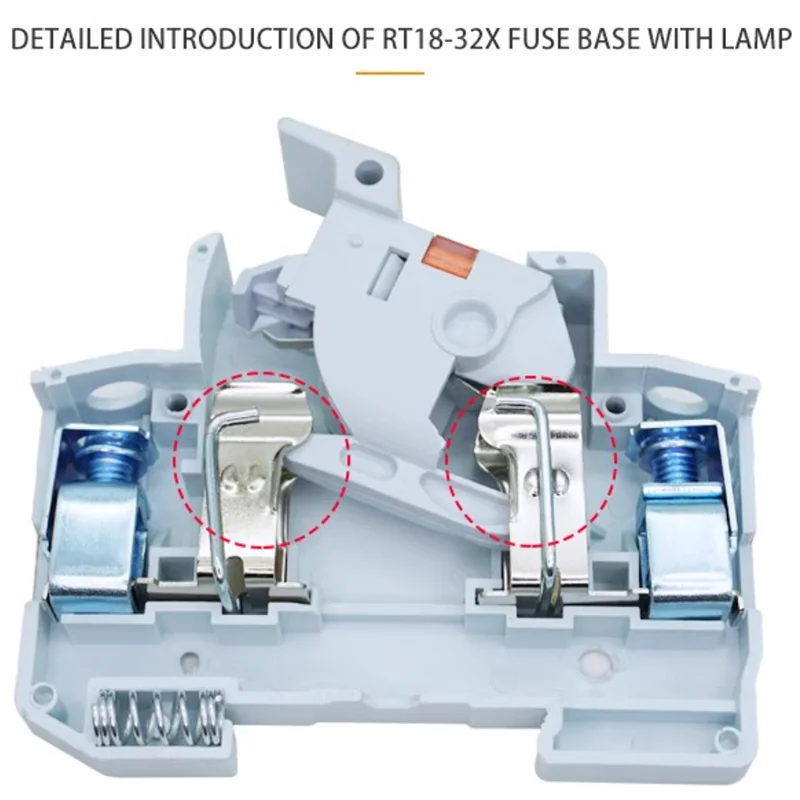4P RT18-32 RT18-32X 4Pole AC 500V-690V Fuse Link 10x38 mm With Din Rail  Fuse Base Holder with LED Indicator Lamp