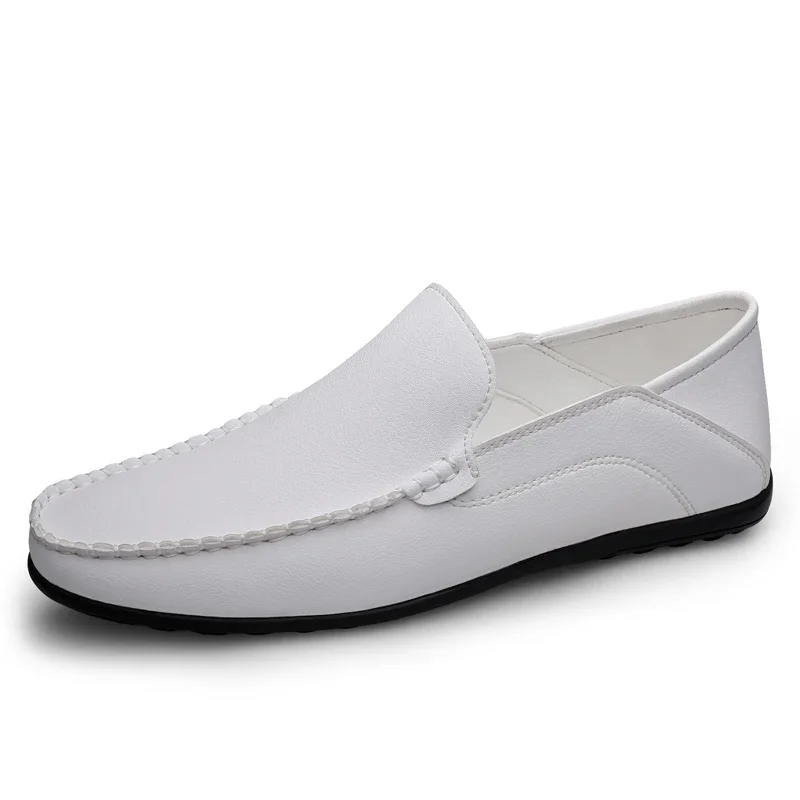 

Plus Size 46 47 Genuine Leather Men Shoes Casual Brand Formal Mens Loafers Moccasins Italian Breathable Slip on Male Boat Shoes