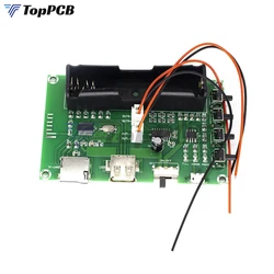 5W+5W PAM8403 Mini Bluetooth Audio Power Amplifier Board Onboard 18650 Lithium Battery UPS Power with USB TF Card for Speaker