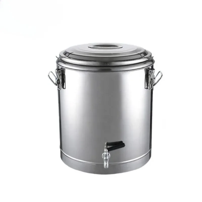 Stainless Steel Insulated Bucket With Water Tap Heat Preservation Thermal Barrel