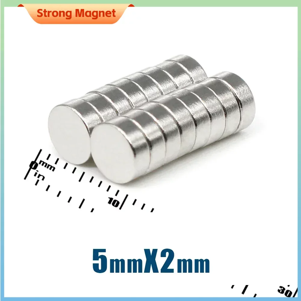 100/200/500/1000PCS 5x2mm Mini Disc Super Strong Search Magnet Small Round Neodymium Magnets N35 Fridge Magnetic Sheet