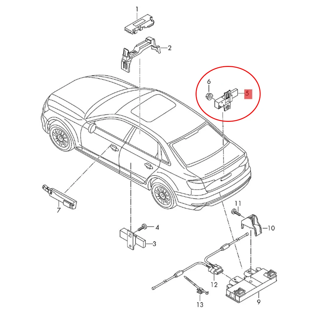 Bezkluczykowy dostęp do pojazdu antena czujnik detektora dla AUDI A4 ALLROAD A5 A6 A7 A8 OEM 8 k0907247