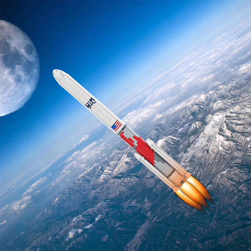 MOC American Saturn Carrier Starten Fahrzeug Baustein Set 1:110 Vulcan Centaur Rakete Ziegel Spielzeug Für Kinder Geburtstag Geschenk