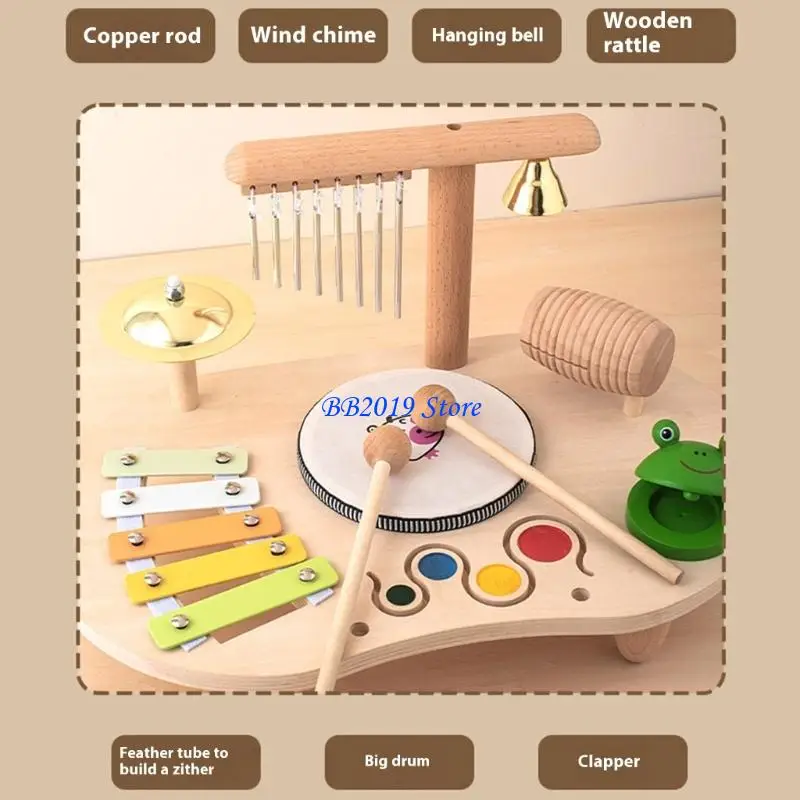 q0kb เด็กเครื่องดนตรีเพอร์คัชชันของเล่นด้วยของเล่นระนาดหลายโหมดเสียง