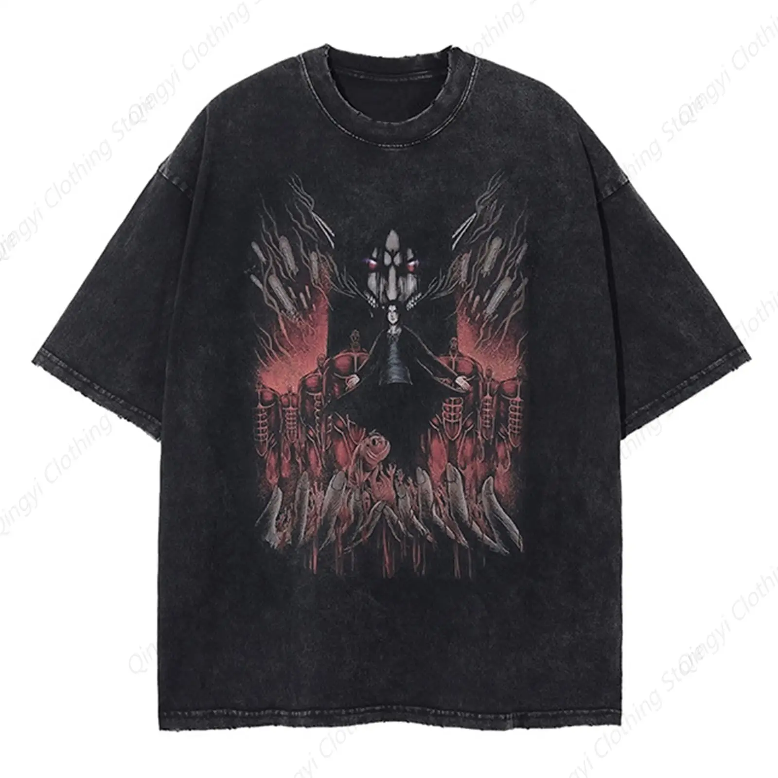 Men’s Cerberus Graphic Washed Tee Print Elements Oversized Tee