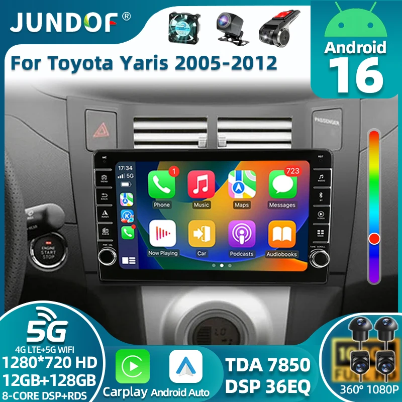 

2 Din Android Car Stereo Radio For Toyota Yaris 2005 2006-2012 Multimedia Video Player Carplay Auto GPS Navigation With Screen