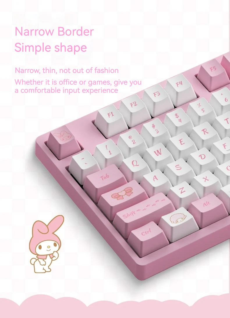 Imagem -05 - Akko-teclado Mecânico com Fio Melody co Branded Pbt Keycap Atualizado Cute Girl Custom Laptop Teclados Presentes Femininos 3087 3108