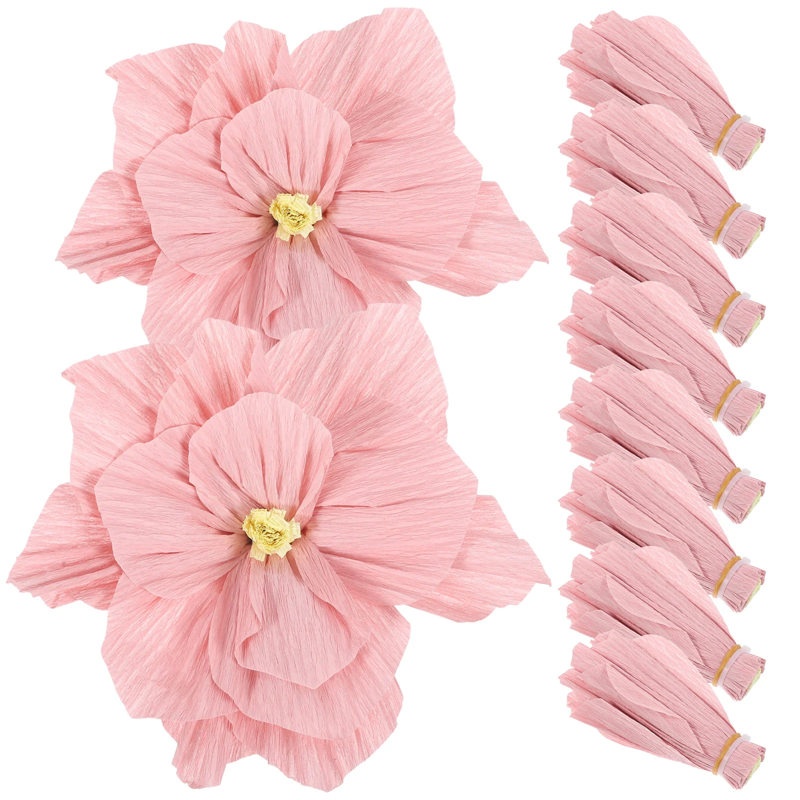 10 Pcs Crepe Paper Bouquet Party Flowers Supplies for DIY Home Decor Decorations Wall