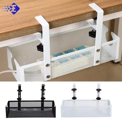 No Drilling Extendable Under Desk Cable Management Metal Cable Tray Under Desk With Clamp Retractable Power Strip Cord Holder