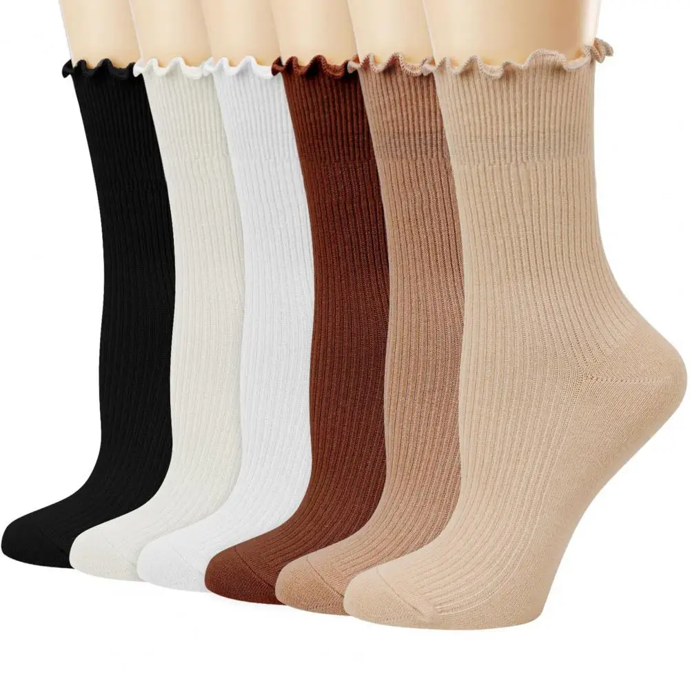 

New Women Socks High Quality Summer Fashion Casual Long Socks Solid Color Korean Style Waveselvedge Mesh Breathable Simple Thin