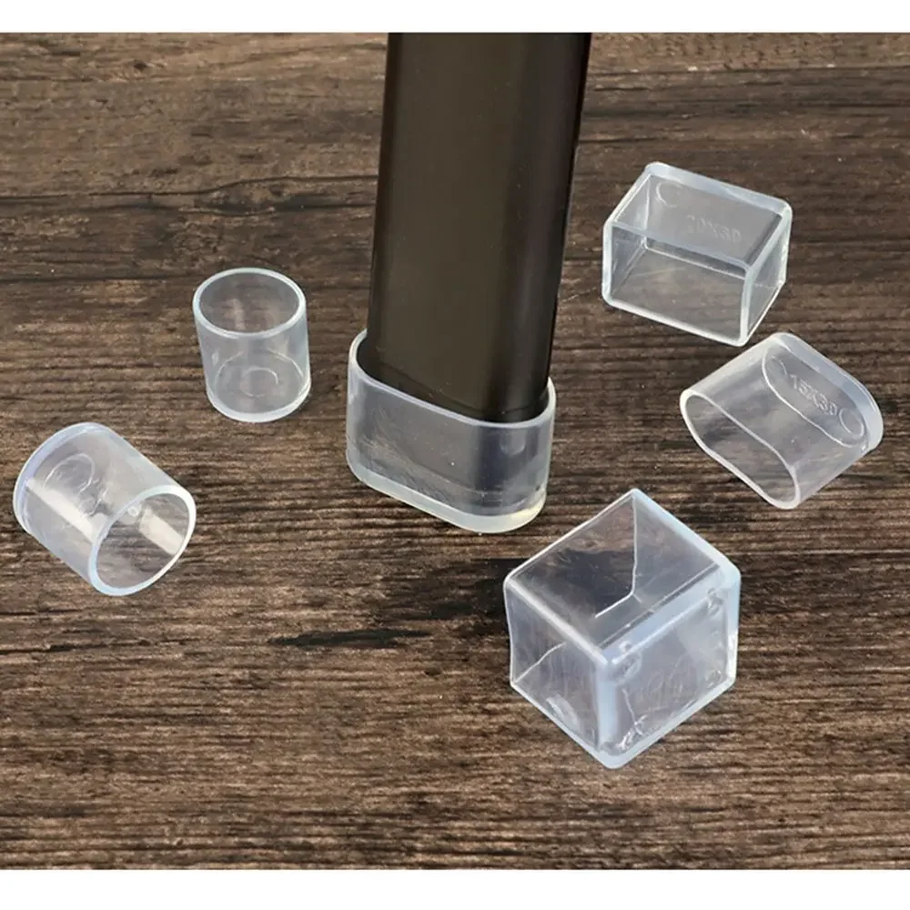 4Pcs Silicone Chair Leg Caps Non-Slips Furniture Table Foot Covers Socks Floor Protector Pads Pipe Plugs Furniture Leveling Feet