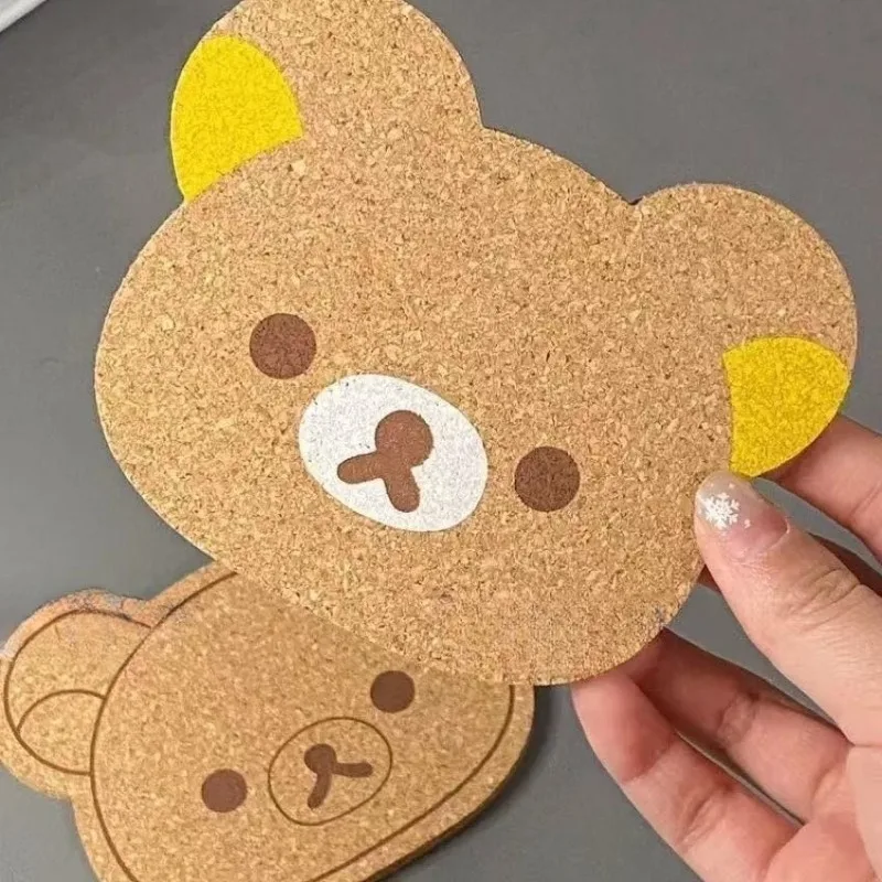 Cartoon 1PC Rilakkumas Dining Table Placemat Coaster Kitchen Accessories Mat Cup Bar Mug Cartoon Animal Drink Pads