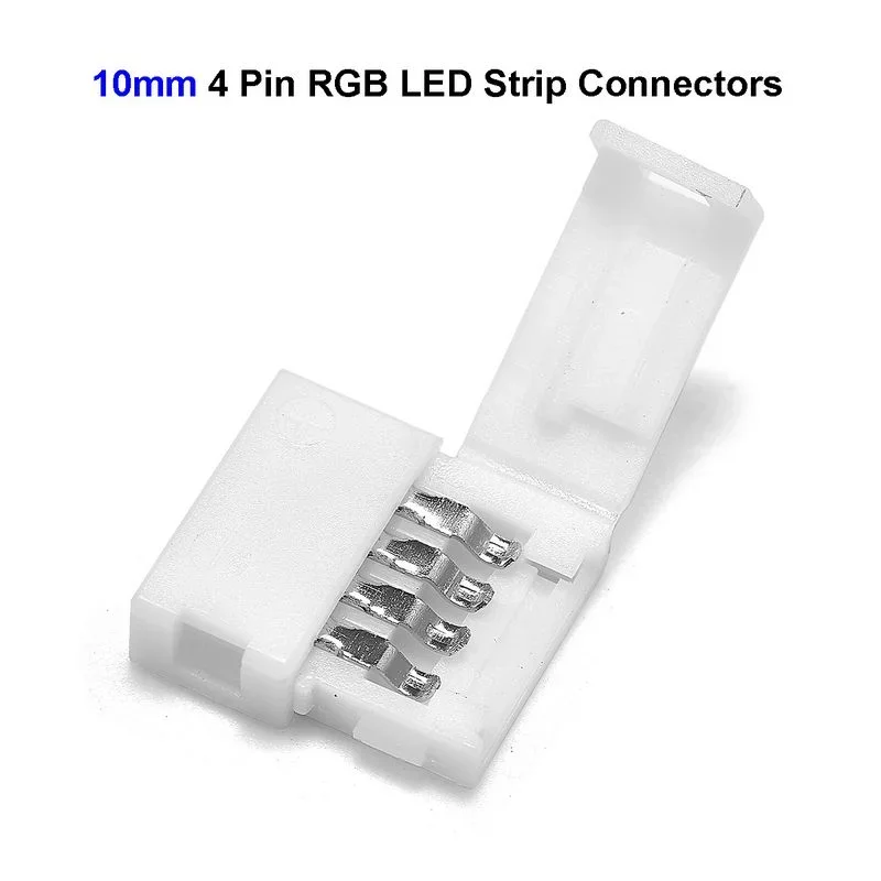 15Pcs 2Pin 4Pin 8mm 10mm Quick Connector Free Soldering For Single Color 5050 3528 LED Strip Light RGB RGBW RGBWW