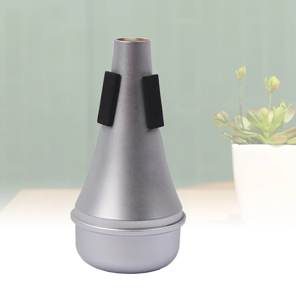 كوب ممارسة معدني صغير على شكل بوق كتم فضي خفيف الوزن وصامت لآلة موسيقية الجاز يقلل من الضوضاء للعب الليلي