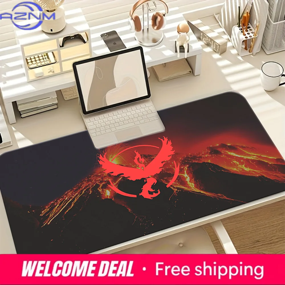 Team Valor Moltres Volcano Non-Slip Card Playmat Desk Mat