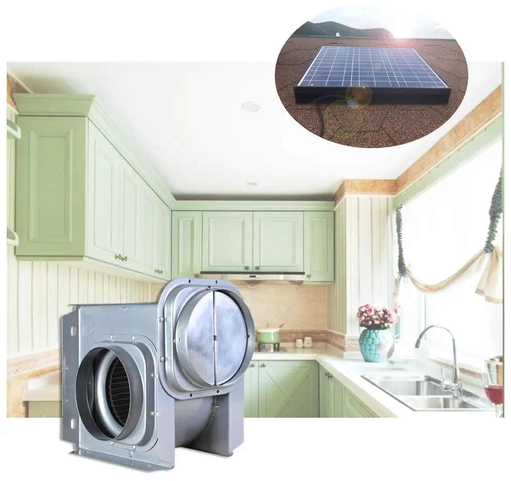 SIPL Ultra Quiet Brushless DC Motor Solar Powered 6'' Air Extraction Duct Fan Blower Centrifugal Type Ceiling Vent Exhaust Fan