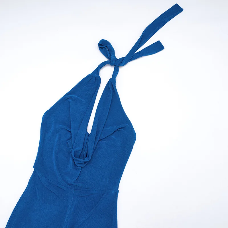 จั๊มสูทขาสั้นรัดรูปเปิดหลังผูกเชือกคอวี แขนกุด สีพีช ทรงเข้ารูป เซ็กซี่ สไตล์สตรีทแวร์ เหมาะสำหรับออกงานกลางคืน