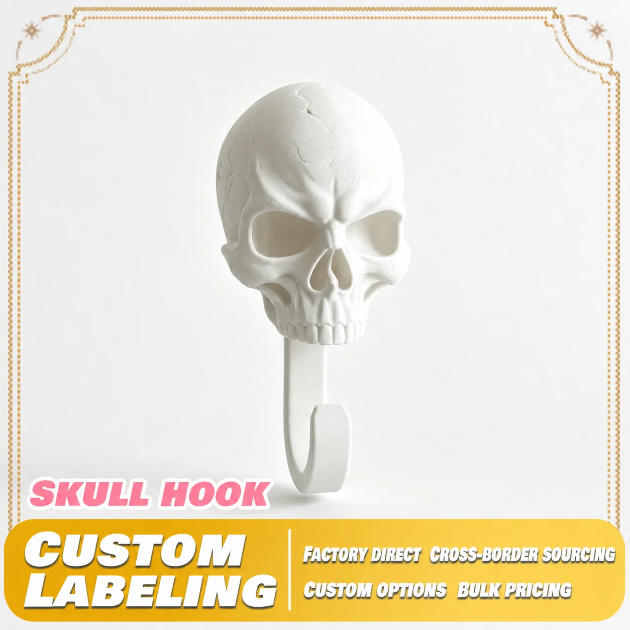 Skull Wall Decoration No Drill Single Wall Hook Halloween Wall Decor 3d Printed Skull Hanging Hook For Hanging Clothes Hanging