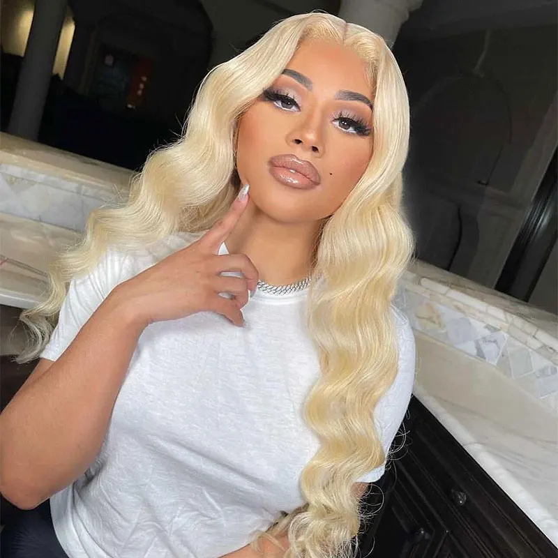 TRACY HAIR 30 34 Inch 613 Lace Frontal Wig Honey Blonde Colored 13x4 Remy Body Wave Lace Front Human Hair Wigs for Women