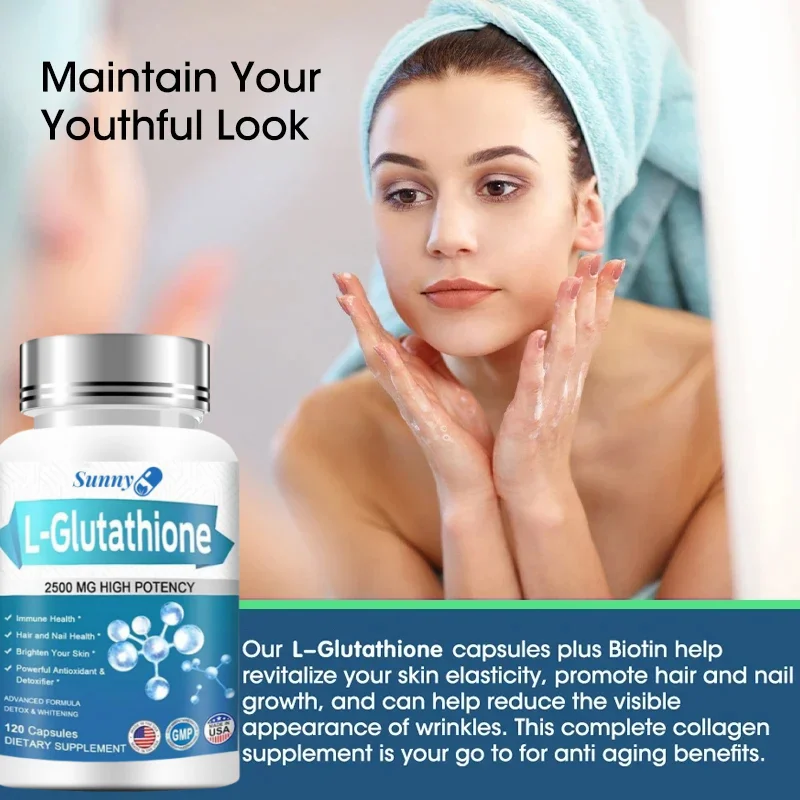 Liposomal Glutathione 2500mg Antioxidant for Clear Skin and Circulatory Health, Non-GMO, Gluten-Free