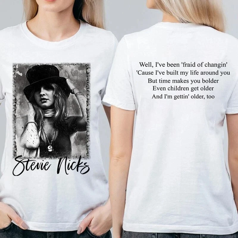2026 Summer Women's Stevie Nicks Vintage T-Shirt Cotton and Breathable Short Sleeve Streetwear Oversized Loose Casual